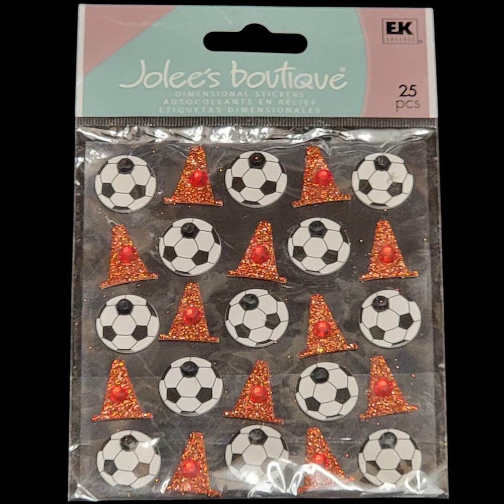 Jolees Boutique Soccer Stickers‎ Dimensional Glitter Rhinestone Scrapbooking